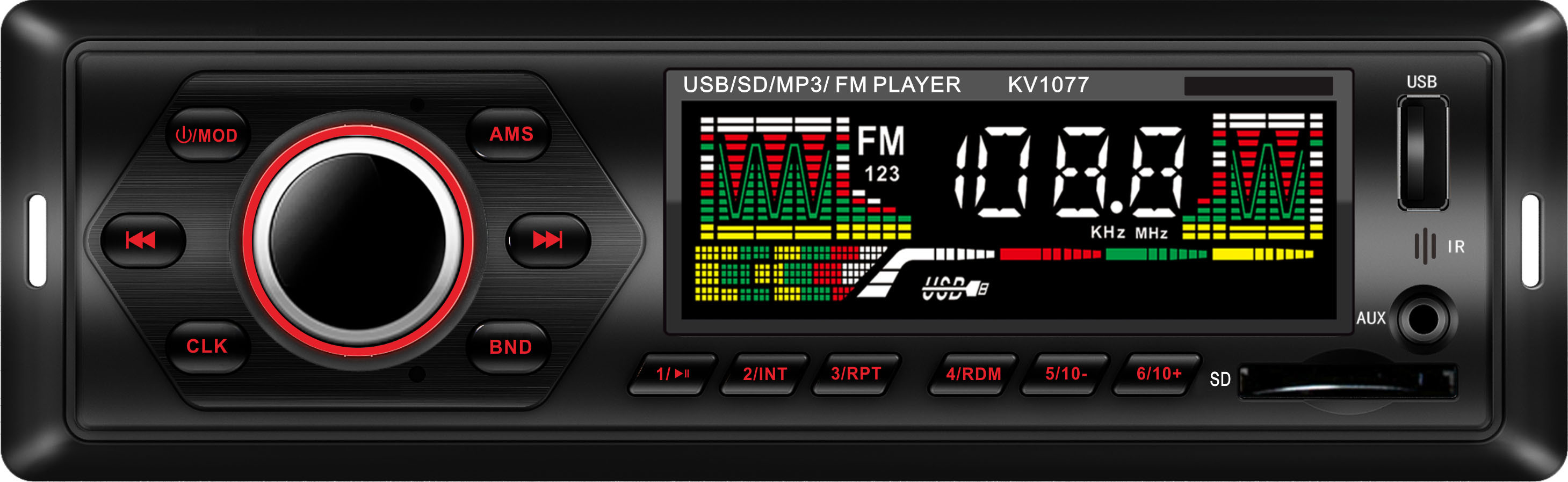 Fixed Panel Car MP3 Player Ts-1077f