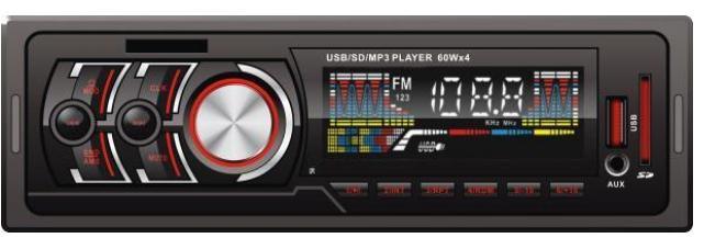 Fixed Panel Car MP3 Player with Button Backlight
