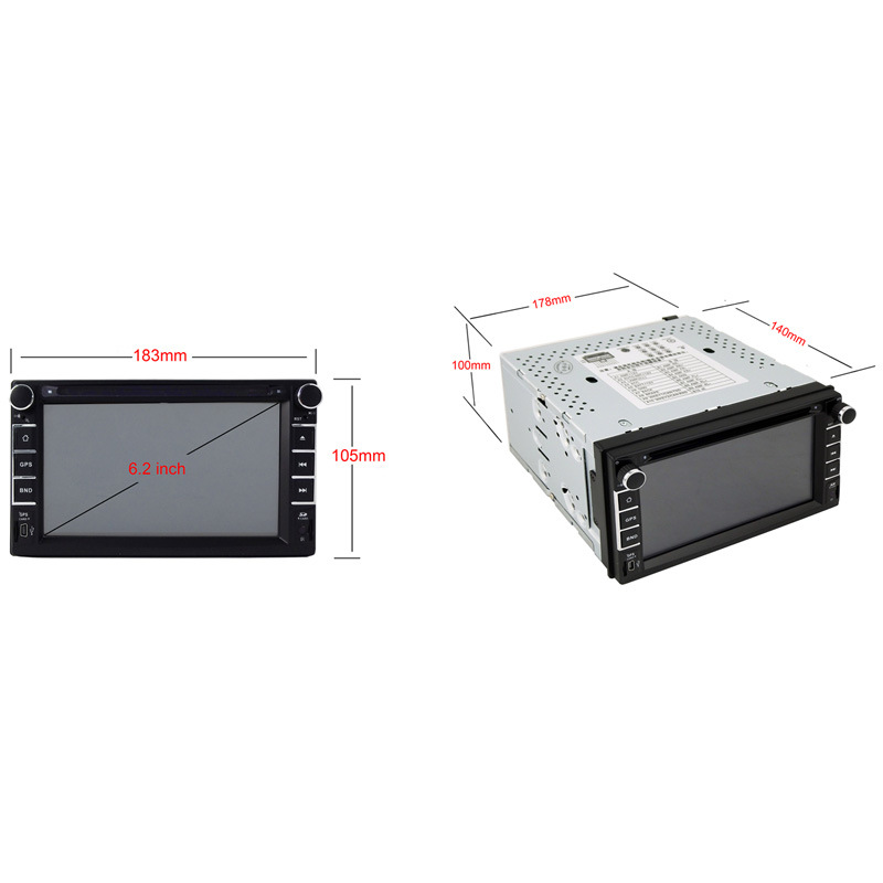 Touch Screen DVD 6.2inch Double DIN Car DVD Player with Wince System