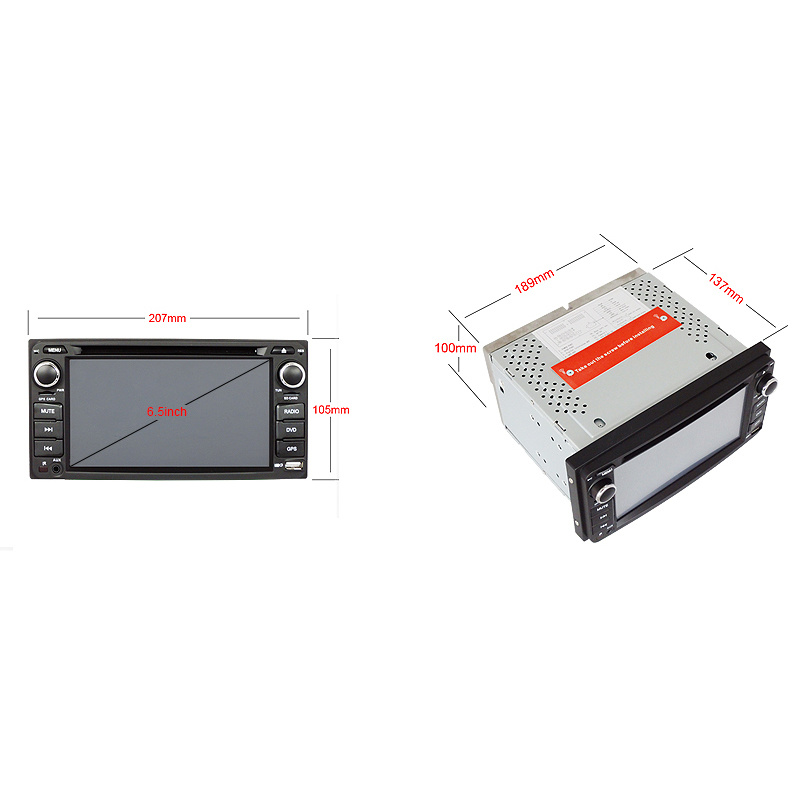 6.5inch Universal Double DIN 2DIN Car DVD Player for Toyota with Wince System Ts-2650-2
